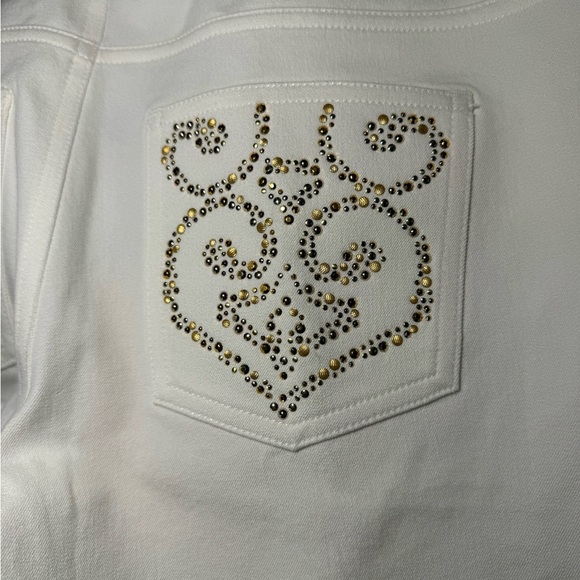 St. John Yellow Label Crystal Pocket in Jeans in White, size 8 New with tags - Picture 6 of 13